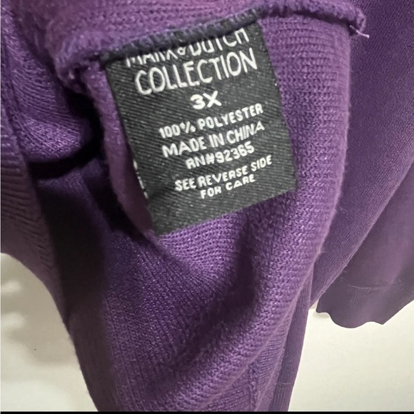 Marx & Dutch Collection 1/4 Zip Men’s Pullover Sweater Sz 3X Purple - Picture 5 of 6